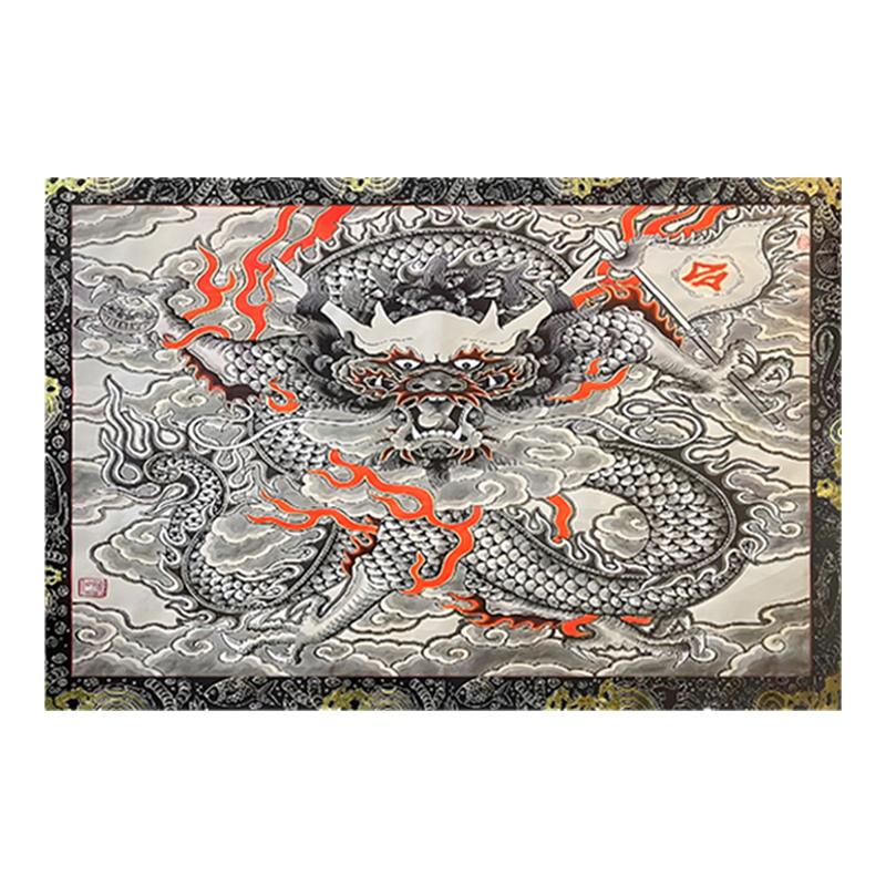 3D龙图壁画玄关墙布立体吉祥壁纸古典龙纹图案【环保防水可擦拭】