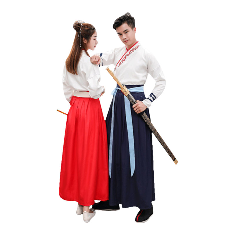 汉服男夏季侠客书生剑客唐朝仙气古风学生班服表演服大码男士古装