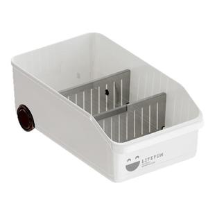 日本厨房收纳盒带轮杂物整理盒长方形橱柜储物盒下水槽调料置物架