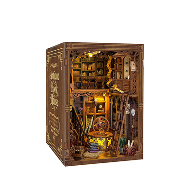 寄放时光手工拼装小屋万卷书屋榫卯积木模型木质摆件礼物