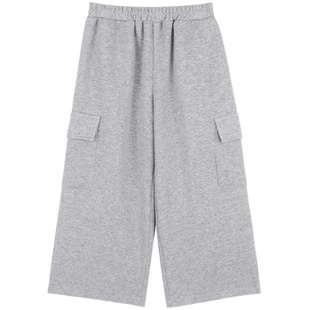 Amybaby女童套装春季2026新款简约休闲卫衣短款外套运动裤套装