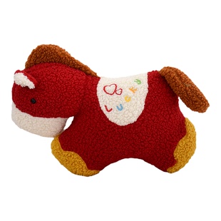 马年吉祥物苹果马抱枕可爱沙发靠枕靠垫床头靠背汽车办公室腰靠