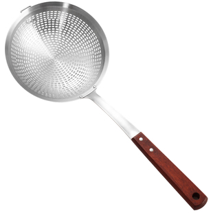 漏勺304不锈钢漏网勺笊篱火锅漏勺捞勺大滤勺煮面油炸捞面双挂钩