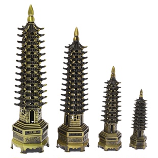 中式九层文昌金塔模型13层金属摆件办公室桌面工艺装饰品乔迁送礼