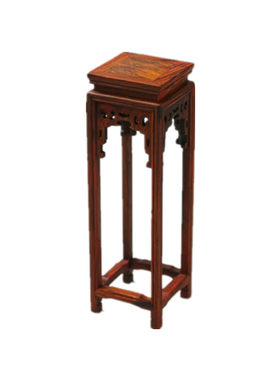 微型仿古小花架红木底座工艺品