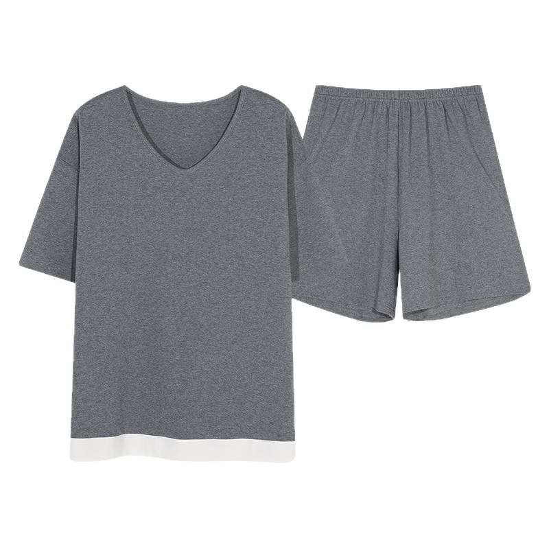 情侣睡衣夏季纯棉短袖短裤薄款男女生夏天ins风可外穿家居服套装