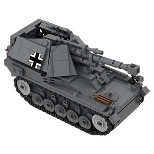 MOC创意二战军事德军战争武器黄蜂自行火炮反坦克炮积木模型玩具