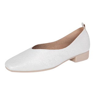 33-43码软真皮国风古韵新中式方印花头奶奶鞋女低跟浅口软底单鞋