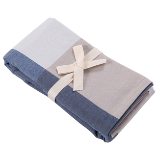 水洗棉色织枕套纯棉纯色格子全棉枕头套两只简约48*74单人一对