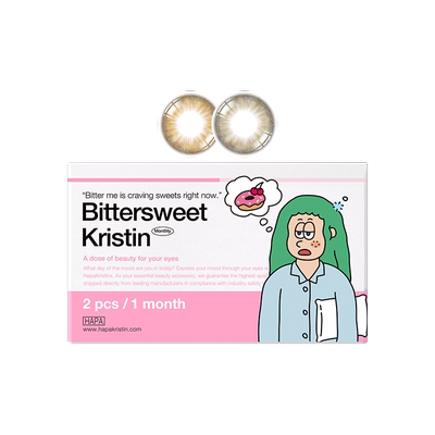 Hapa Kristin美瞳琥珀金褐硅水凝胶月抛隐形眼镜小直径
