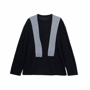 Hualun春秋季学院风T恤男生长袖宽松cleanfit上衣韩版内搭打底衫