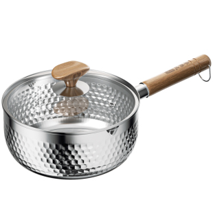 日式雪平锅316不锈钢奶锅家用无涂层一人食小锅泡面锅煮面锅304