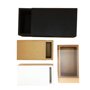 现货抽屉纸盒花茶包装盒长方形小礼品盒内裤阿胶礼盒牛皮纸盒子