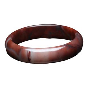 天然桂林鸡血玉手镯女款鸡血石玉镯58.5mm红色飘花玉石A货带证书