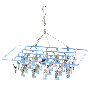 挂晾袜子架多夹子不锈钢多功能晒袜子神器阳台家用圆盘方形晾衣架