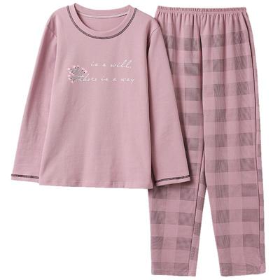 中年春秋季妈妈加大码可外穿睡衣