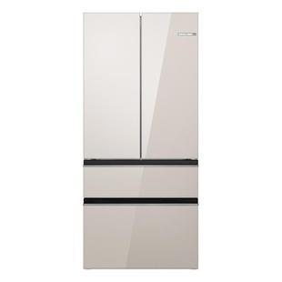 博世504L玻璃零嵌入式双循环冰箱家用拿铁白一级F8s平嵌法式多门
