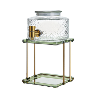 大容量带龙头冷水壶玻璃泡饮料桶耐高温家用储水水果茶凉水瓶冰箱