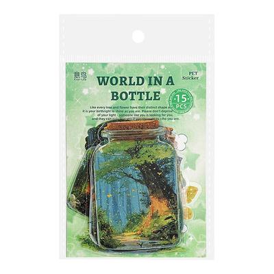 唯美治愈水瓶子造景风景贴纸