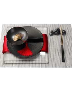 新中式风碗筷私人会所软装饰品