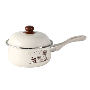 芙蓉润家高级加厚搪瓷食品级单柄奶锅宝宝专用多功能辅食小珐琅锅