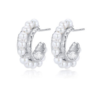 sanswood森吾《朝露》半圈珍珠耳环气质百搭耳钉耳饰女小众高级感