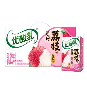 11月新货伊利优酸乳原味250ml*24盒荔枝学生奶山楂味早餐奶酸牛奶
