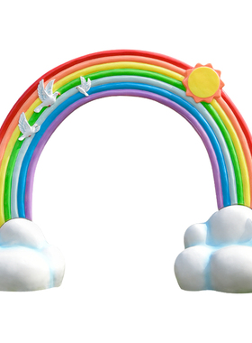 玻璃钢大摆件卡通发光彩虹门价优