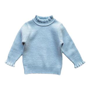 女童白色打底衫毛衣儿童一体绒保暖加绒宝宝套头新款婴儿弹力童装