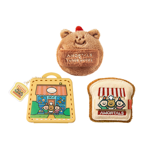 尔木萄 X TUNEE GOODS 面包系列 双拼绒绒散粉扑m圆m方吐司阿熊