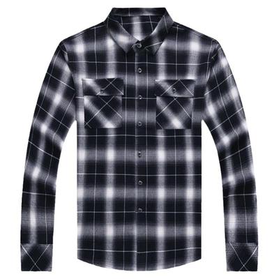 啄木鸟翻领纯棉休闲格子衬衫