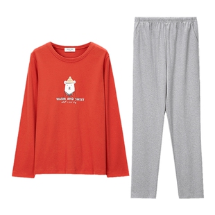 秋鹿【清仓仅剩M码】夏季男士睡衣短袖纯棉五分裤圆领纯色可套装