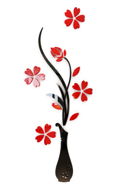 玄关花瓶沙发背景墙竖版立体墙贴