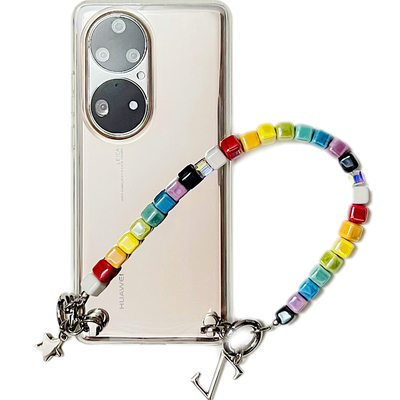 iphone陶瓷彩虹方块链条手机壳