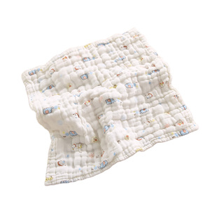 A类儿童水洗纯棉6层纱布 婴幼儿全棉小方巾毛巾 无荧光 山东网店