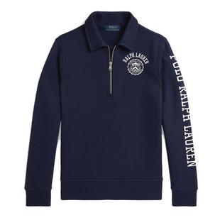 Ralph Lauren拉夫劳伦男女大童徽标起绒布半拉链运动衫卫衣外套