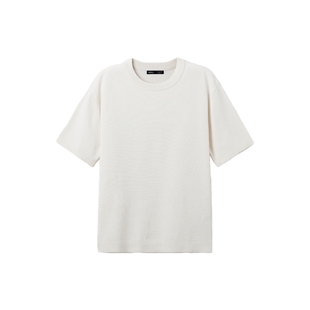 SPAO韩国同款25年春秋男士简约圆领针织短袖毛衣