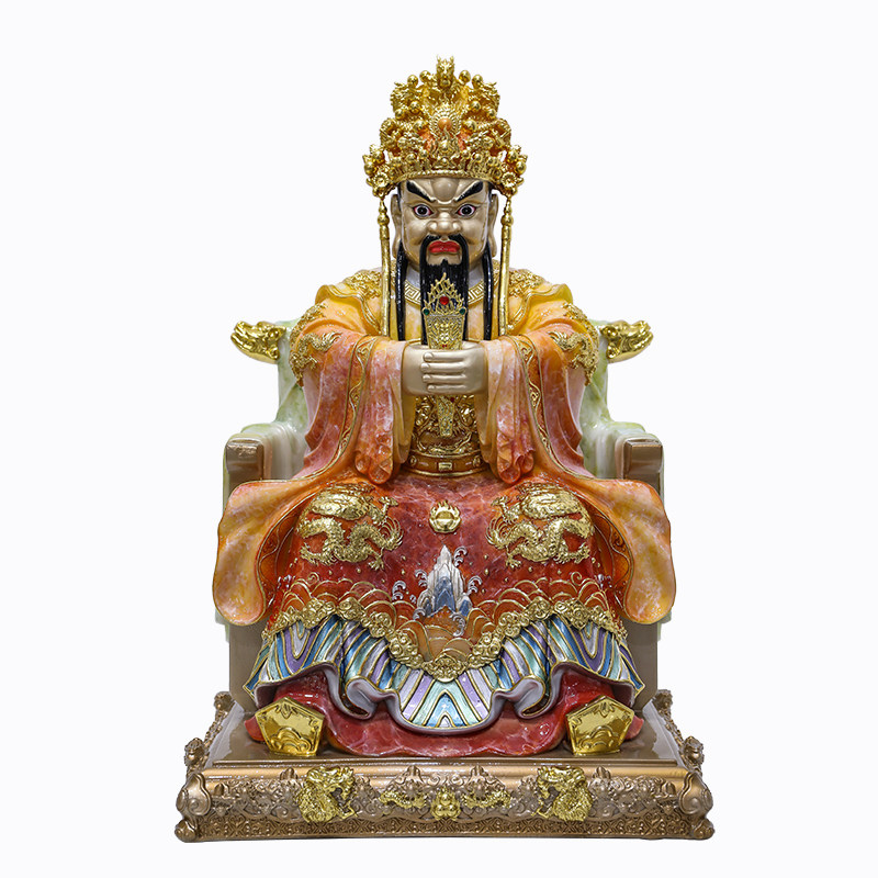 广济龙王佛像汉白玉手工彩绘龙王爷龙五爷菩萨佛像家用供奉摆件