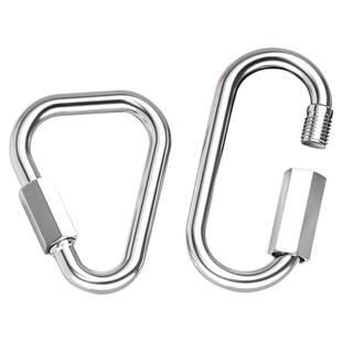 快速接环不锈钢304 连接环跑道扣登山保险扣链条扣环带锁挂扣