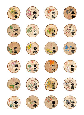 24二十四节气墙面装饰画文化环创书法教室布置挂小院网红打卡造景