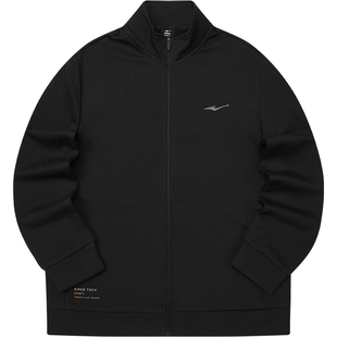 鸿星尔克男外套2025秋冬新款男士运动服针织加绒立领夹克男款上衣