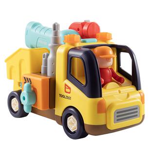 汇乐工具卡车二代电钻可拆卸工程车儿童拧螺丝刀组装拆装玩具车