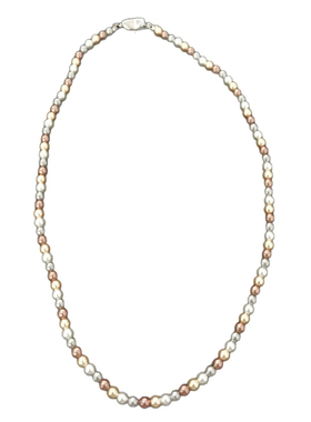 小米珠混彩珍珠项链女款