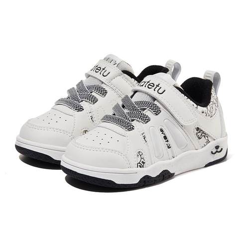 卡特兔儿童板鞋男童2025春秋新款幼儿园小白鞋软底防滑透气运动鞋