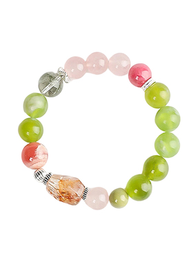 Shang原创「五蕴流光」五行补缺水火金木土天然多宝水晶手串女款