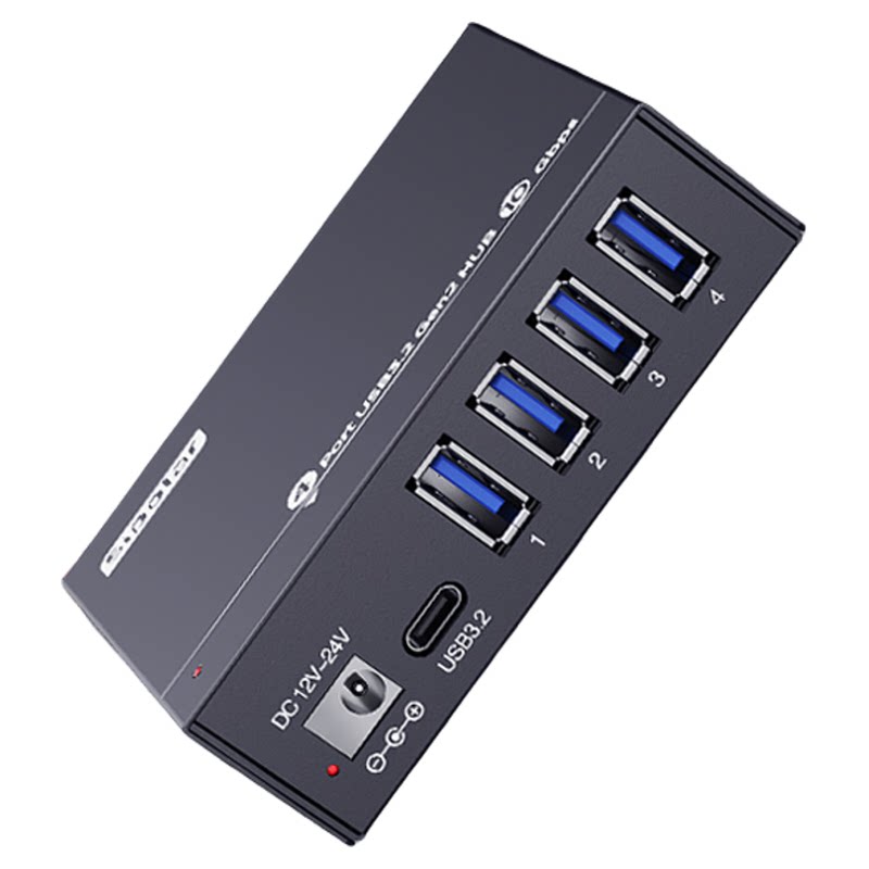 西普莱A-4U32M1工业级4口USB3.2集线器笔记本台式机高速USB扩展HUB带电源