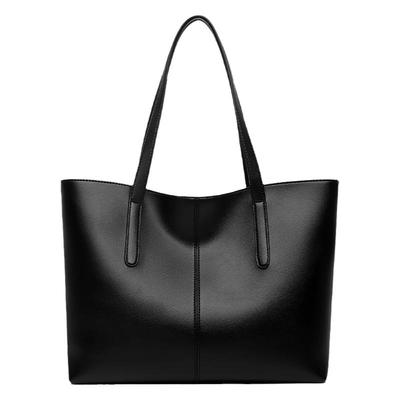 2025新款托特包大容量拼接真皮女包简约休闲单肩包通勤百搭手提包