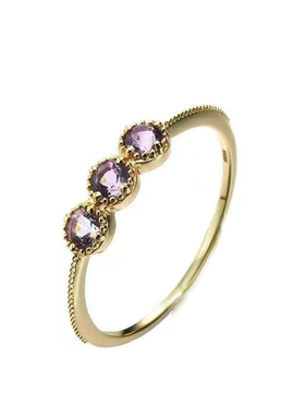 小众纯银镶嵌日韩风薰衣草戒指