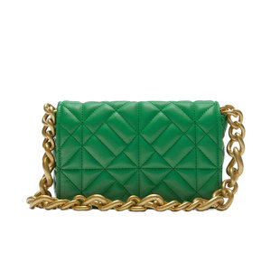 Z家女包2024新款绿色百搭复古粗链条菱格腋下包通勤单肩小方包潮