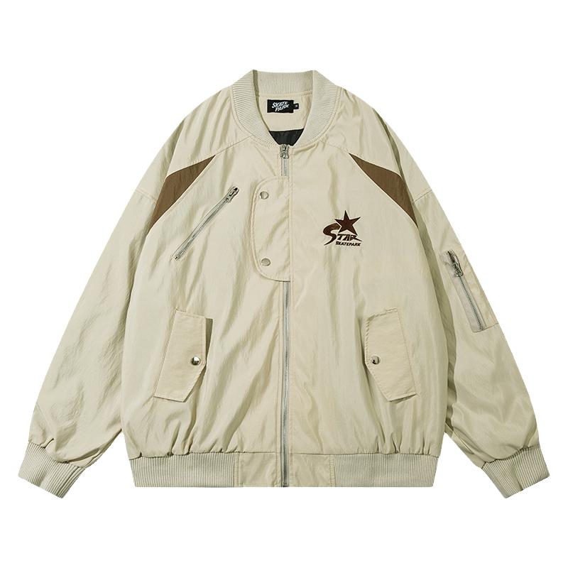 外套男女春秋飞行夹克拼接棒球服